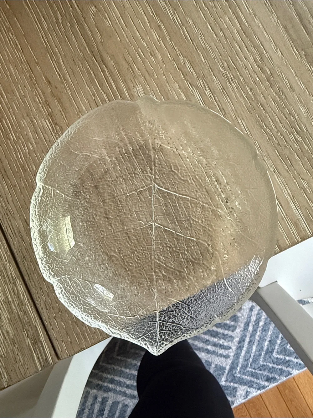Textured Clear Glass Serving Bowls - Set Arcoroc France